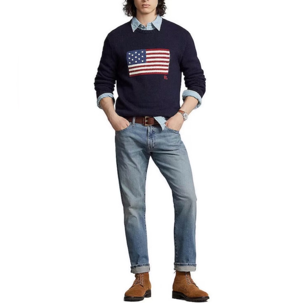 NWT Polo Ralph Lauren Hampton Relaxed Straight Jean in Medium Indigo 33W/32L